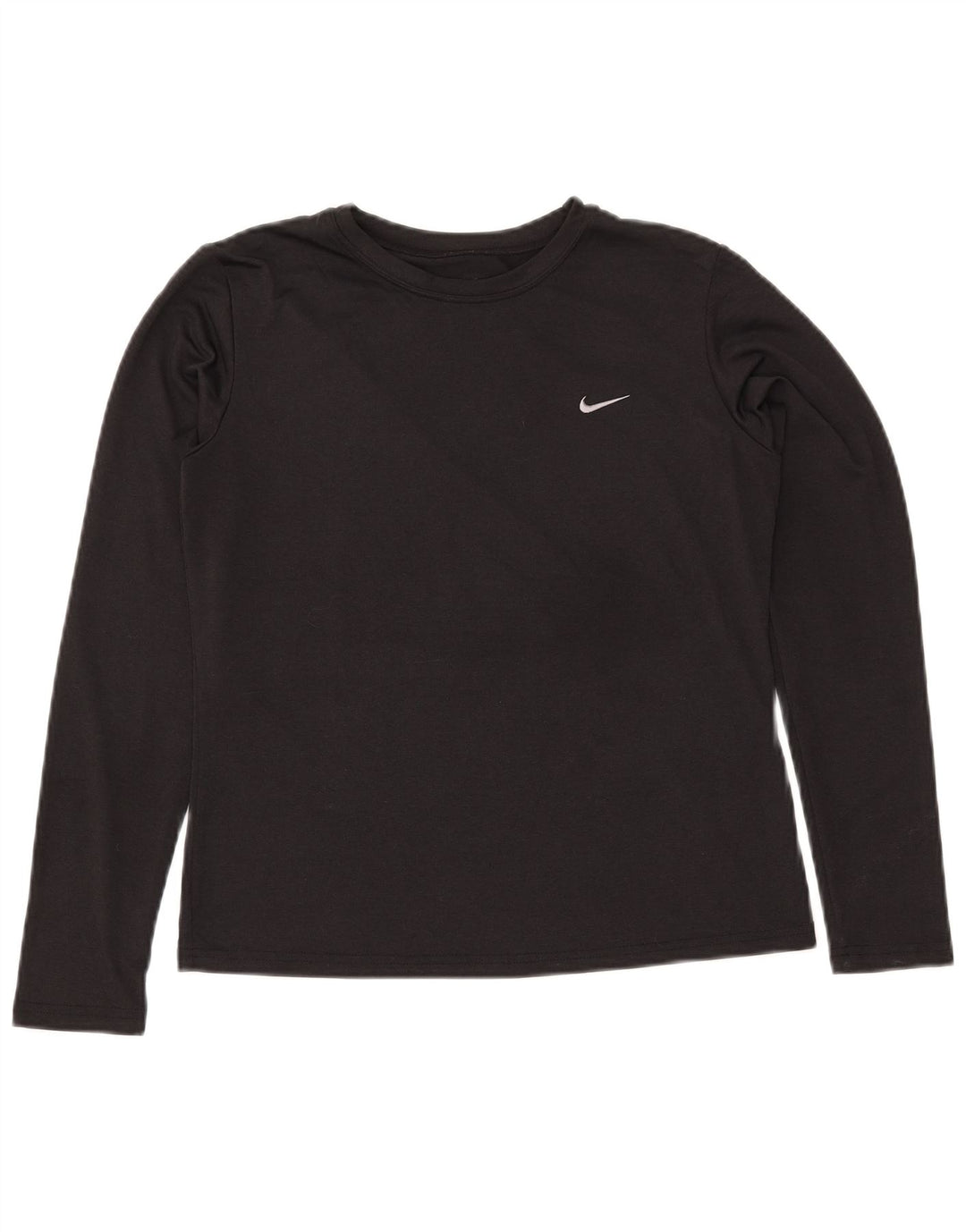 Top NIKE Dri Fit da donna a manica lunga US 8/10 medio poliestere nero