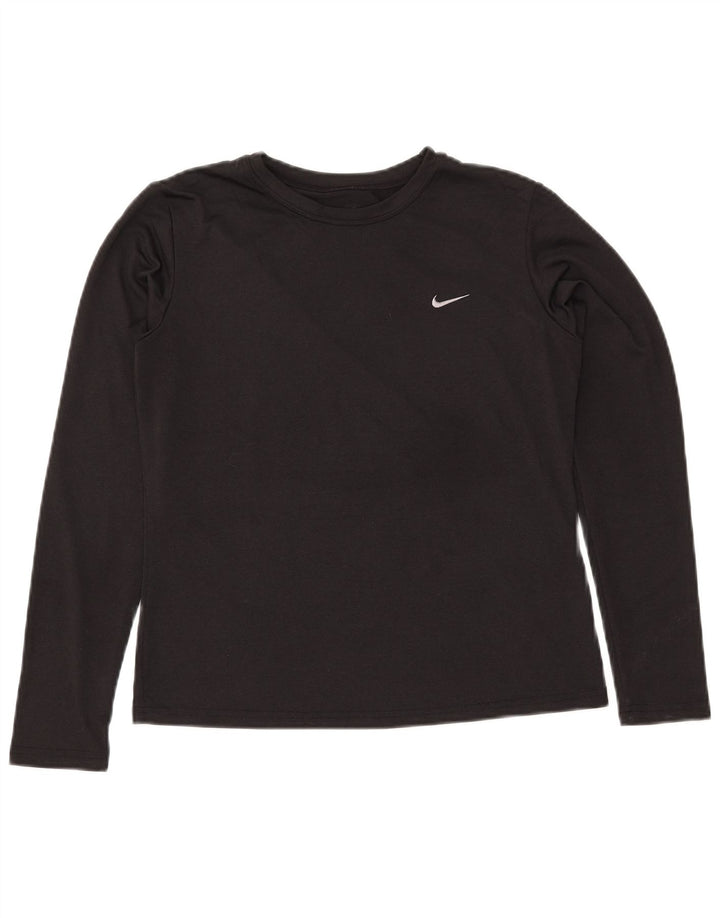 Top NIKE Dri Fit da donna a manica lunga US 8/10 medio poliestere nero