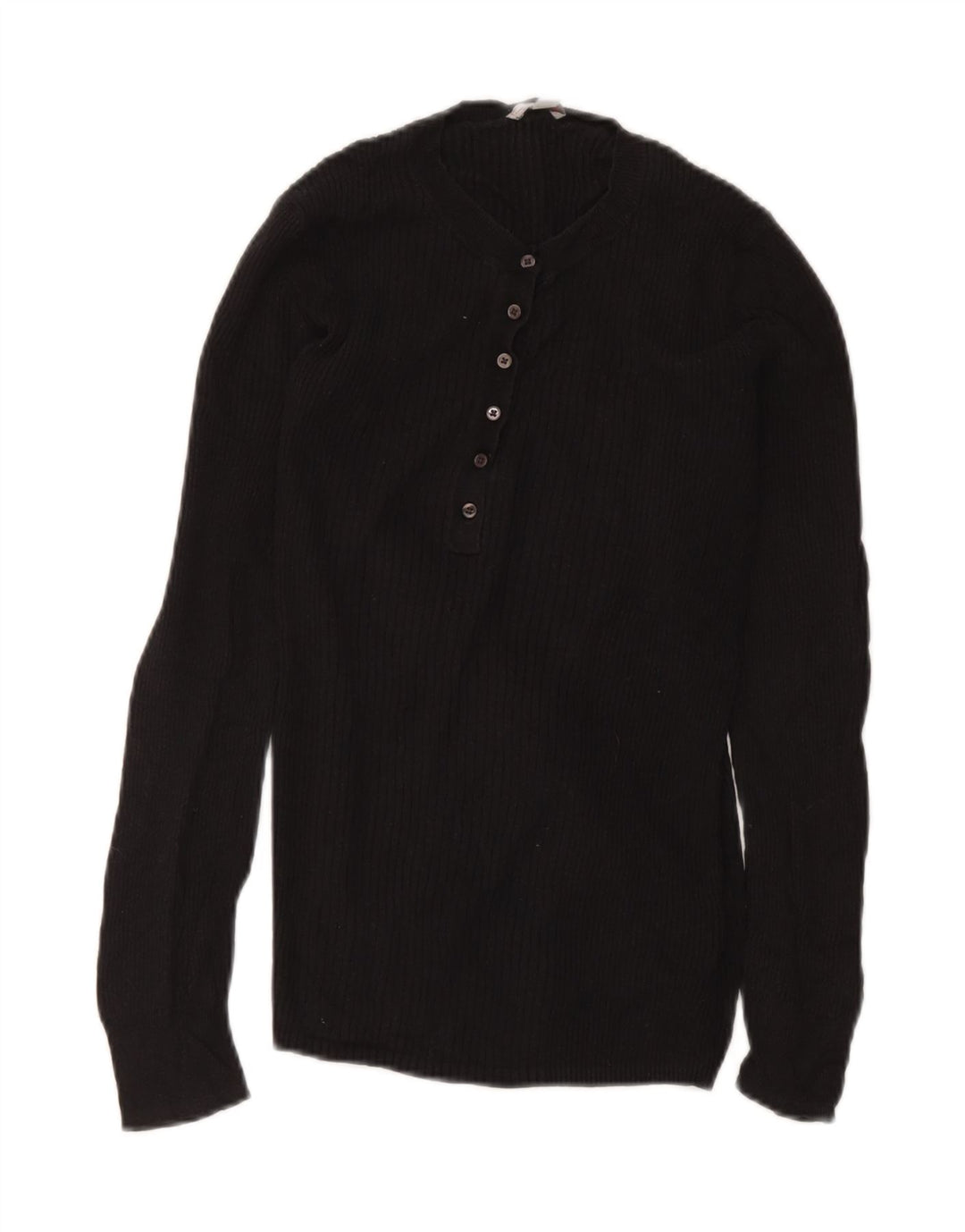Gap Donna Maglia Regular Fit Top Manica Lunga UK 12 Viscosa Nera Media