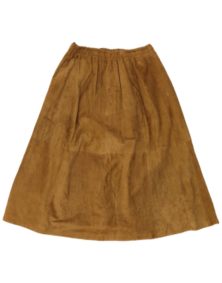 Gonna longuette a trapezio da donna vintage IT 44 media W30 marrone