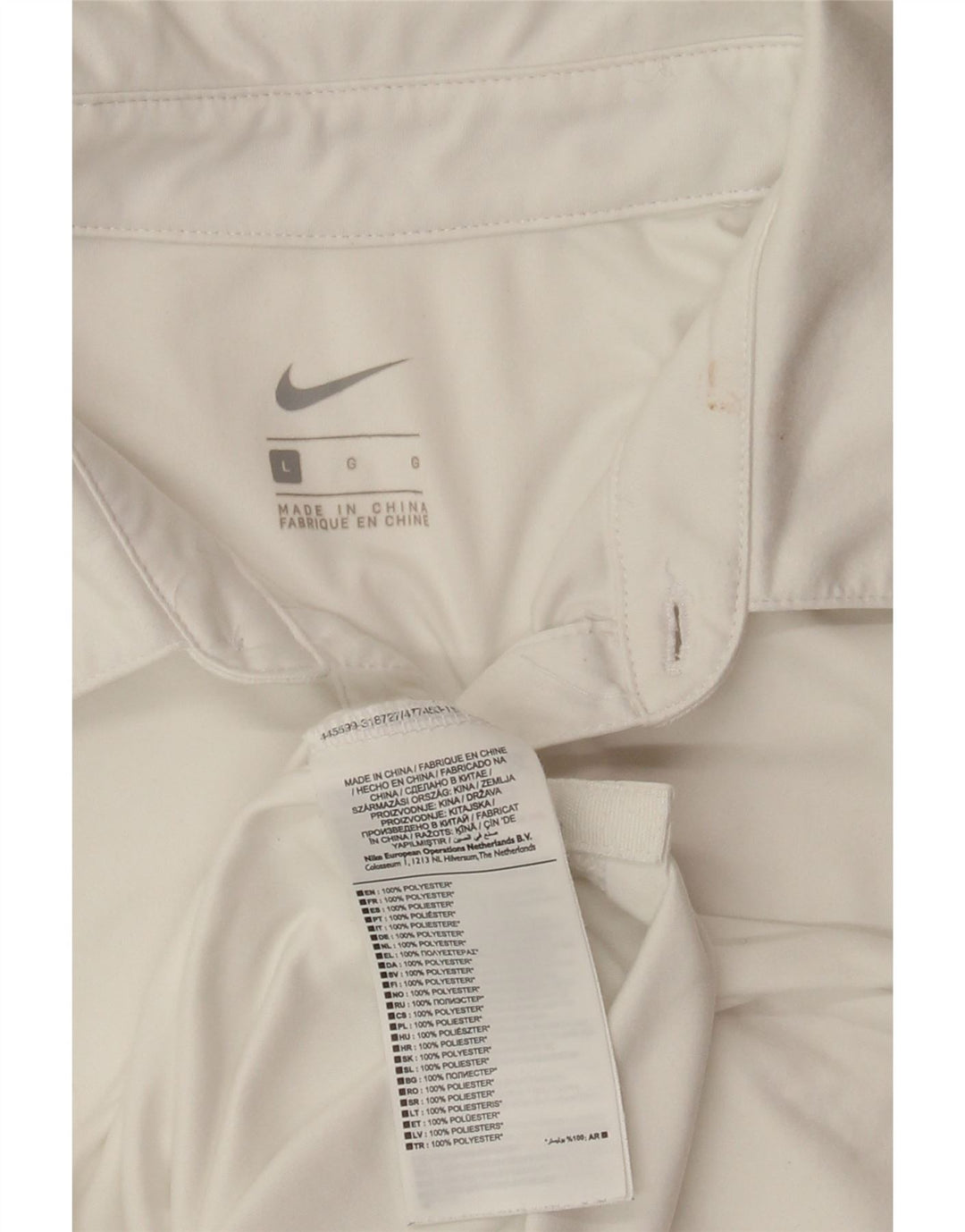 Polo NIKE da uomo grande bianca in poliestere