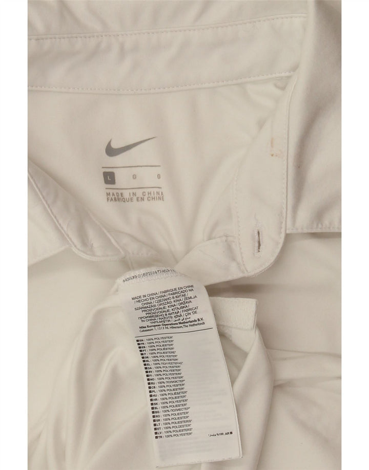 Polo NIKE da uomo grande bianca in poliestere