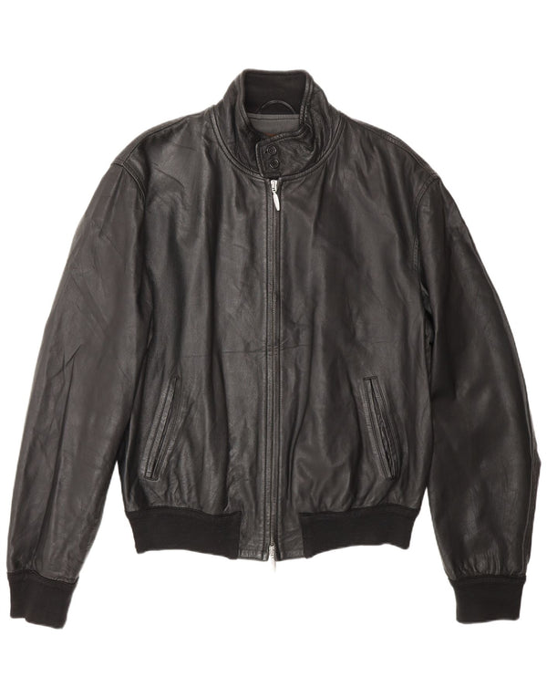 Giacca bomber in pelle da donna Stewart UK 20 2XL Biker in pelle nera