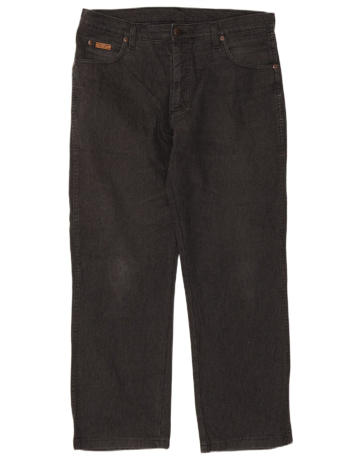 Jeans dritti elasticizzati Texas Wrangler da uomo W36 L28 cotone nero