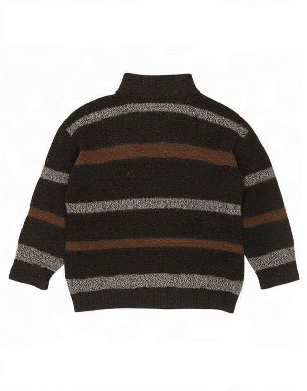 Nuovo maglione fast da uomo di C&A con collo a zip XL acrilico a righe grigie