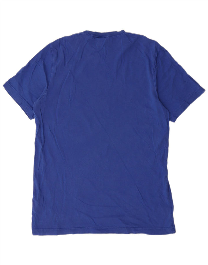 T-shirt da uomo Adidas Top media in cotone blu navy
