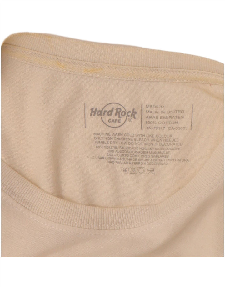 T-shirt grafica da uomo Hard Rock Cafe Lisboa, cotone bianco sporco medio