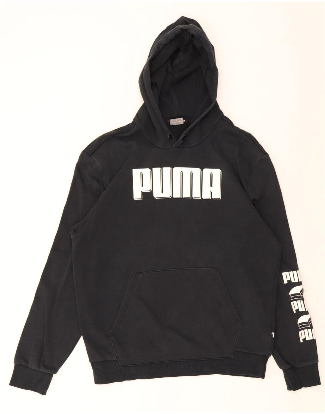Felpa con cappuccio grafica da uomo Puma, cotone nero medio