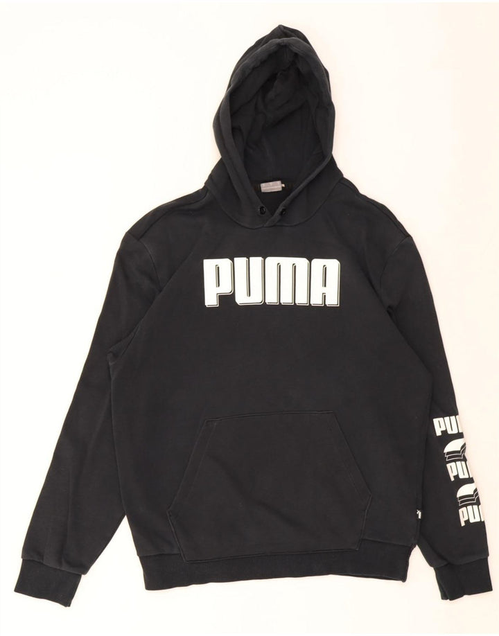 Felpa con cappuccio grafica da uomo Puma, cotone nero medio