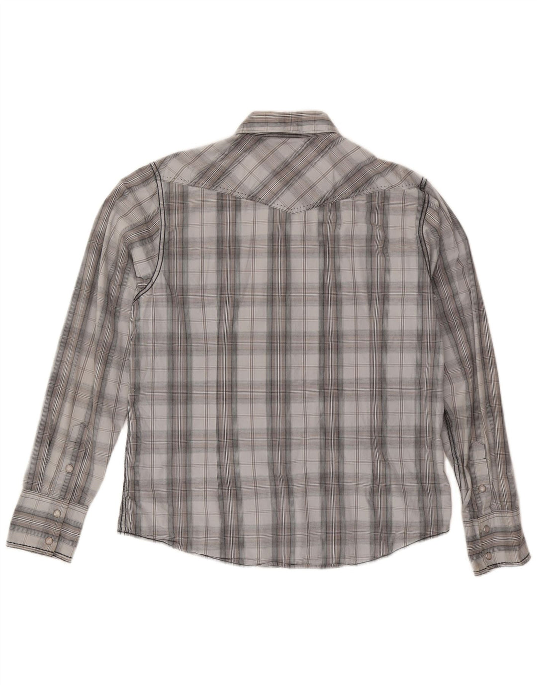 Camicia da uomo slim fit BKE in cotone a quadri grigio medio