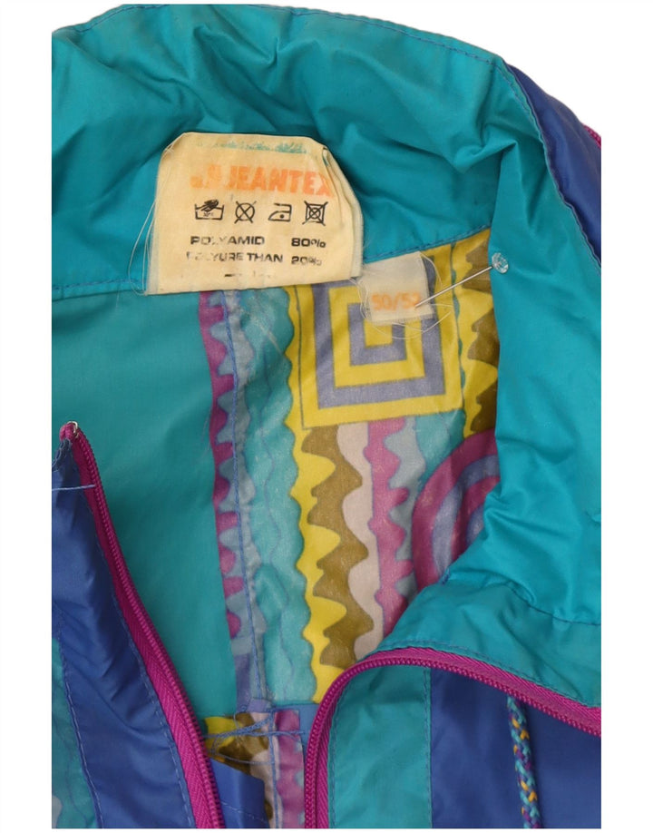 Giacca antipioggia da uomo con cappuccio J Jeantex IT 50/52 Large multicolore geometrica