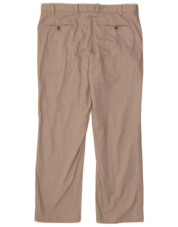 Pantaloni da abito dritti da uomo Marks & Spencer W36 L29 in cotone beige
