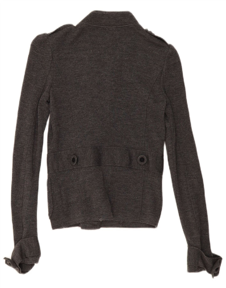 Maglione Cardigan Doppio Petto Donna Armani IT 38 XS Lana Grigia