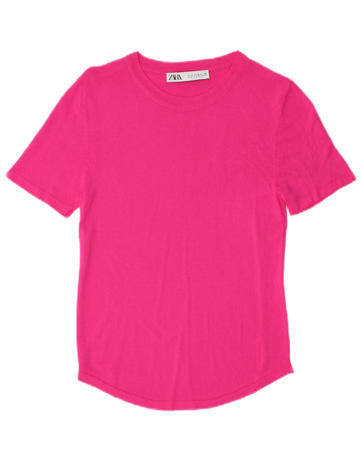 T-shirt Zara da donna Top UK 8 Small rosa
