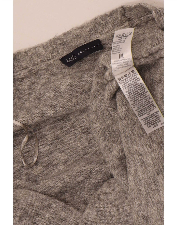 Maglione cardigan oversize da donna Marks & Spencer UK 18 XL grigio chiazzato
