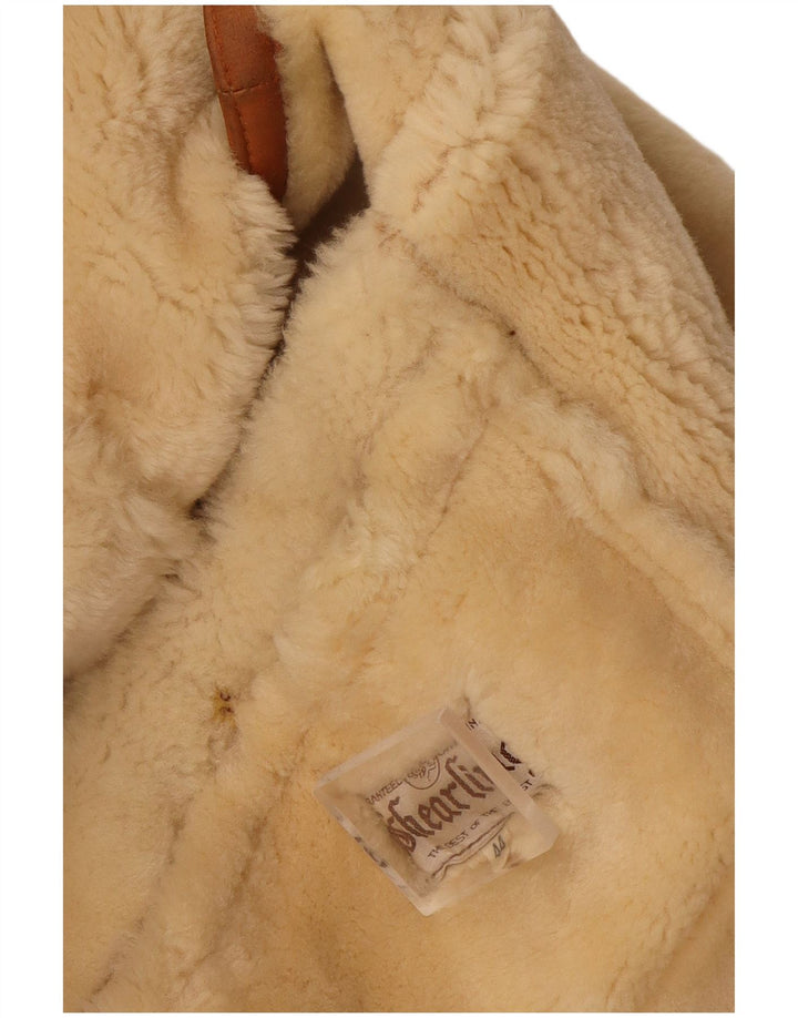 Giubbotto oversize in shearling vintage da donna IT 44 Marrone medio