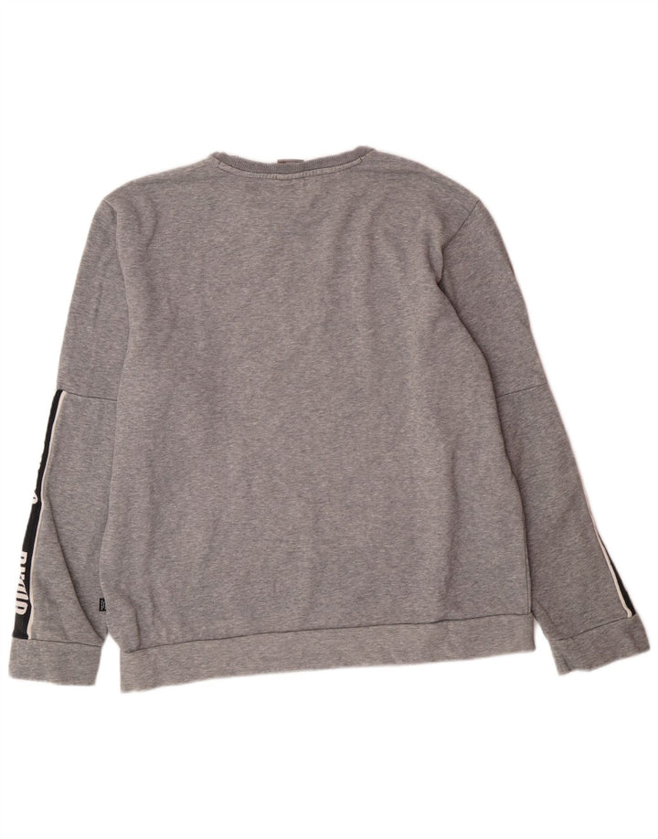 PUMA Felpa con grafica da uomo Maglione grande in cotone color block grigio
