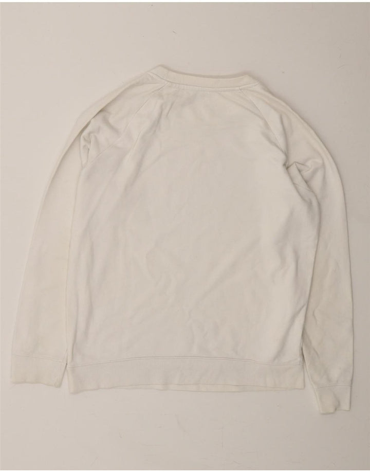 LEVI'S Womens Oversized Graphic Sweatshirt Jumper UK 6 XS White Cotton Vintage Levi's and Second-Hand Levi's from Messina Hembry 
