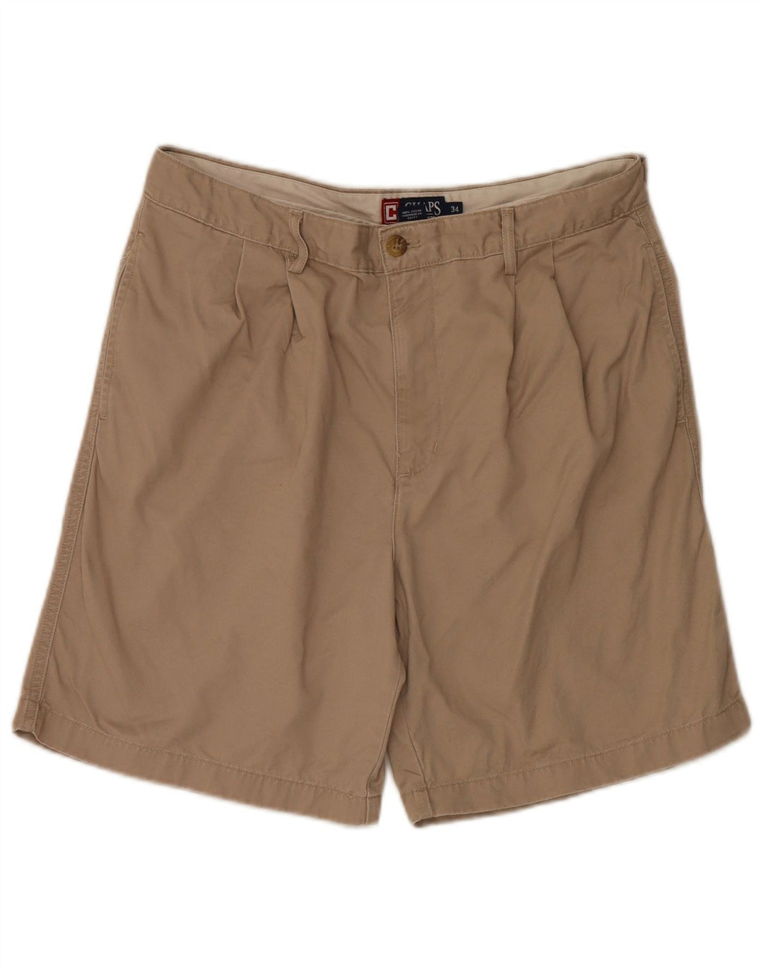 Pantaloncini chino con pegging da uomo Chaps W34 grandi in cotone beige
