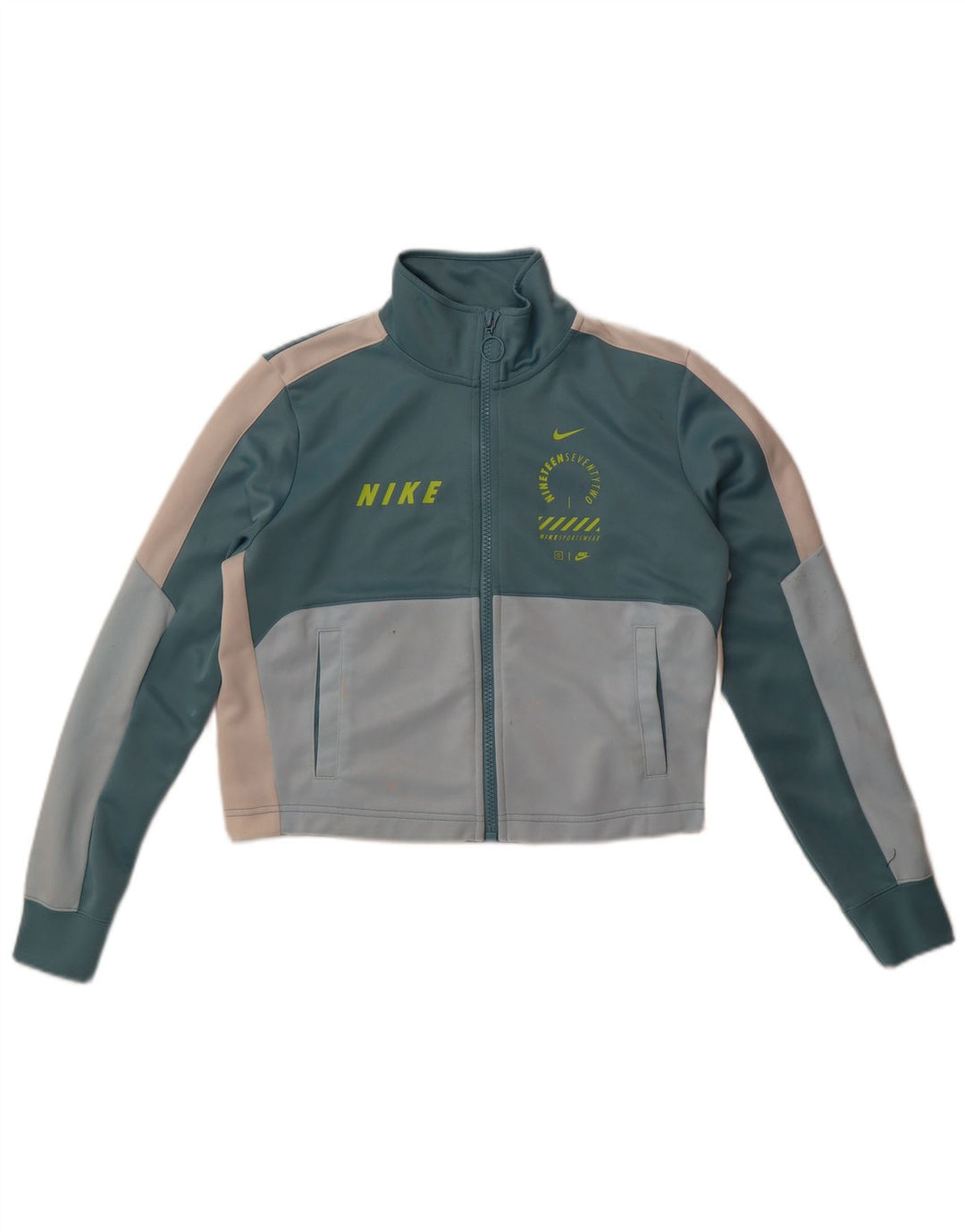 Giacca da ginnastica oversize con grafica Nike da donna UK 10 piccola blu