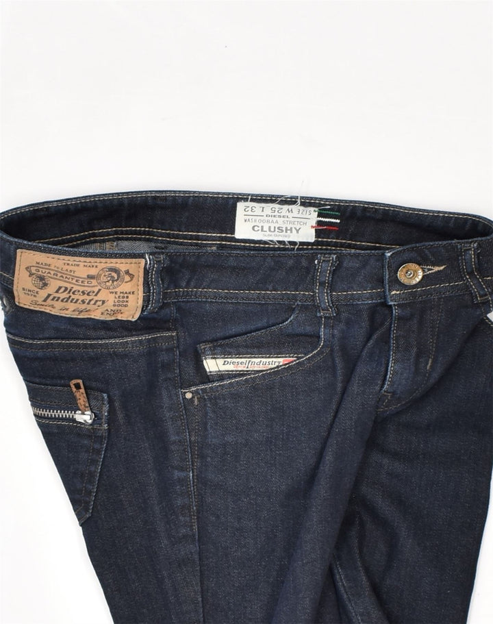 DIESEL Womens Tapered Jeans W25 L32  Navy Blue Cotton | Vintage Diesel | Thrift | Second-Hand Diesel | Used Clothing | Messina Hembry 