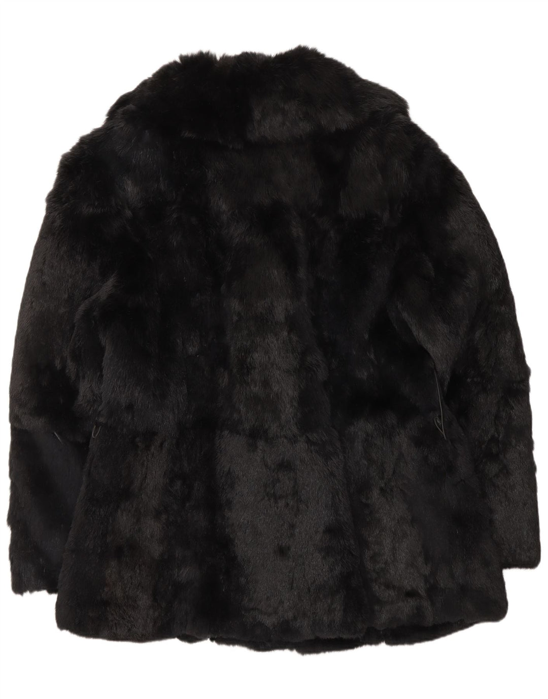 Giacca in pelliccia vintage da donna EU 48 2XL Nera Pelliccia vera