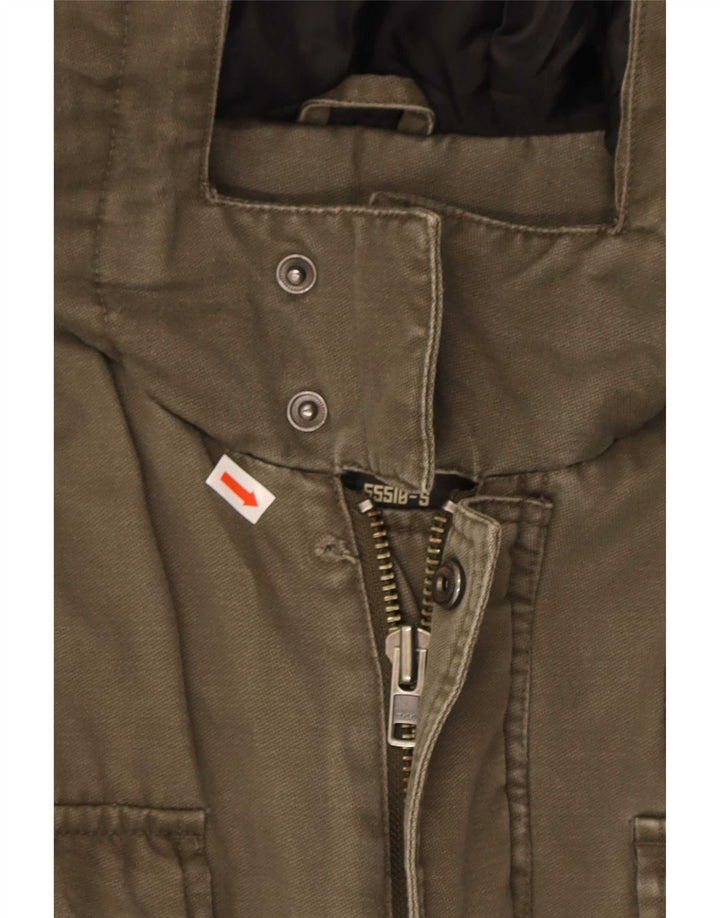 Giacca parka da uomo con cappuccio Blend UK 40 grande cotone kaki