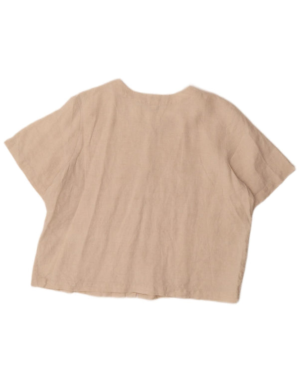 Camicia oversize a maniche corte da donna Orvis UK 18 XL Lino beige