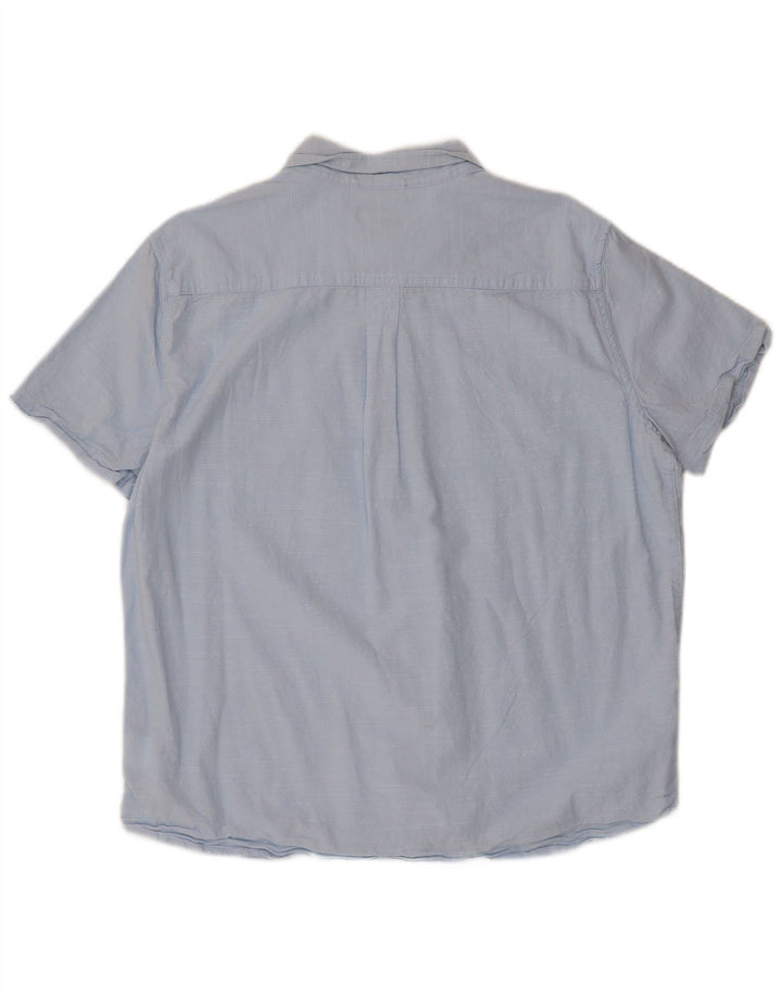 EDDIE BAUER Mens Short Sleeve Shirt Large Blue Cotton