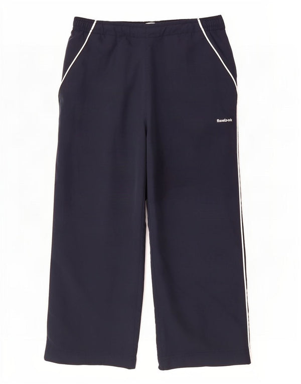 Pantaloni da tuta Reebok da donna Capri UK 10 Small Blu Navy Poliestere