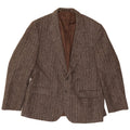 Giacca blazer a 2 bottoni da uomo Four Seasons UK 48 4XL Lana a spina di pesce marrone