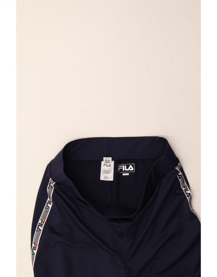 FILA Womens Graphic Capri Leggings UK 14 Large  Navy Blue Polyester Vintage Fila and Second-Hand Fila from Messina Hembry 