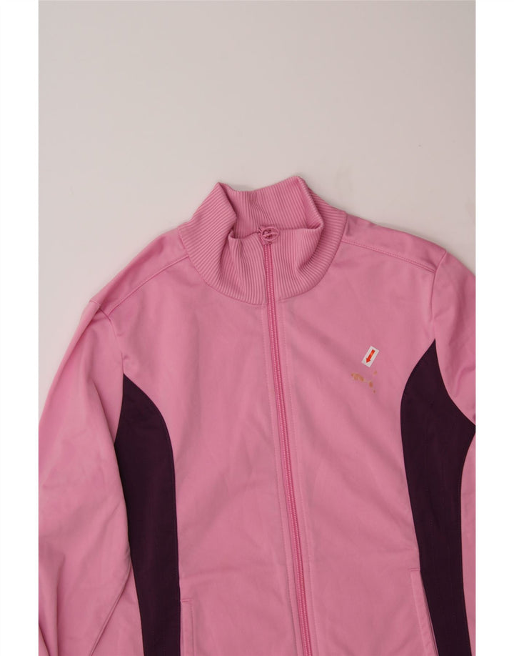 PUMA Womens Tracksuit Top Jacket UK 14 Medium Pink Colourblock Polyester Vintage Puma and Second-Hand Puma from Messina Hembry 