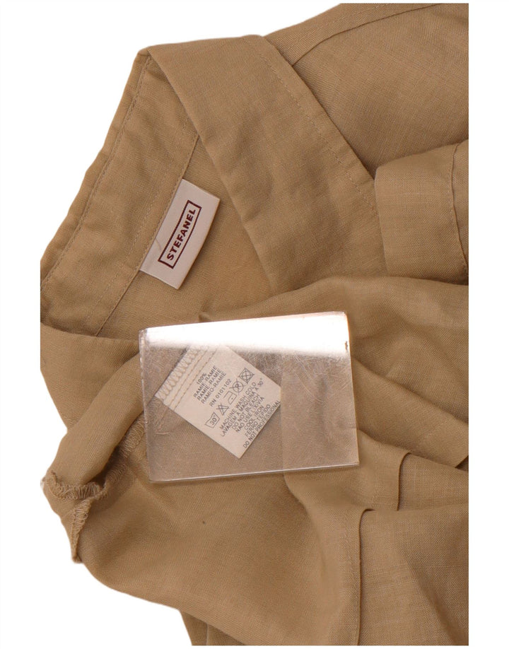 Abito chemisier a maniche corte da donna Stefanel UK 12 Ramie beige medio