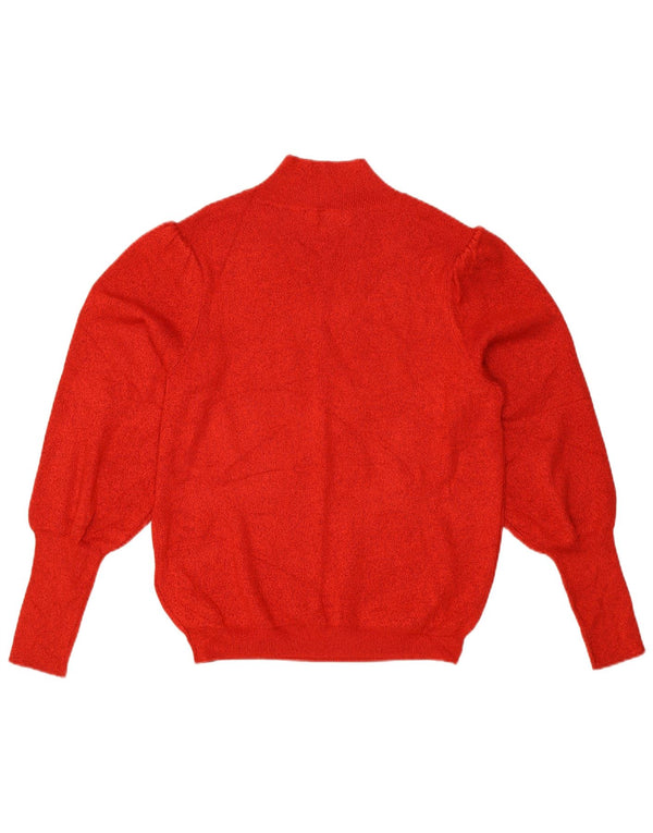 Maglione maglione a collo alto da donna Marks & Spencer UK 12 Viscosa rossa media