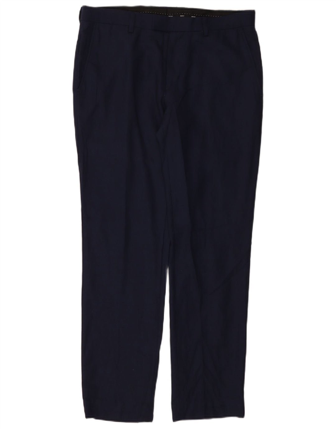 Pantaloni da abito Dkny da uomo vestibilità regolare W32 L30 in lana blu navy