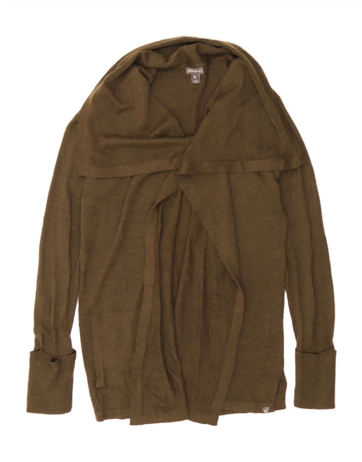 EDDIE BAUER Womens Open Cardigan Sweater UK 10 Small Khaki Acrylic Vintage Eddie Bauer and Second-Hand Eddie Bauer from Messina Hembry 