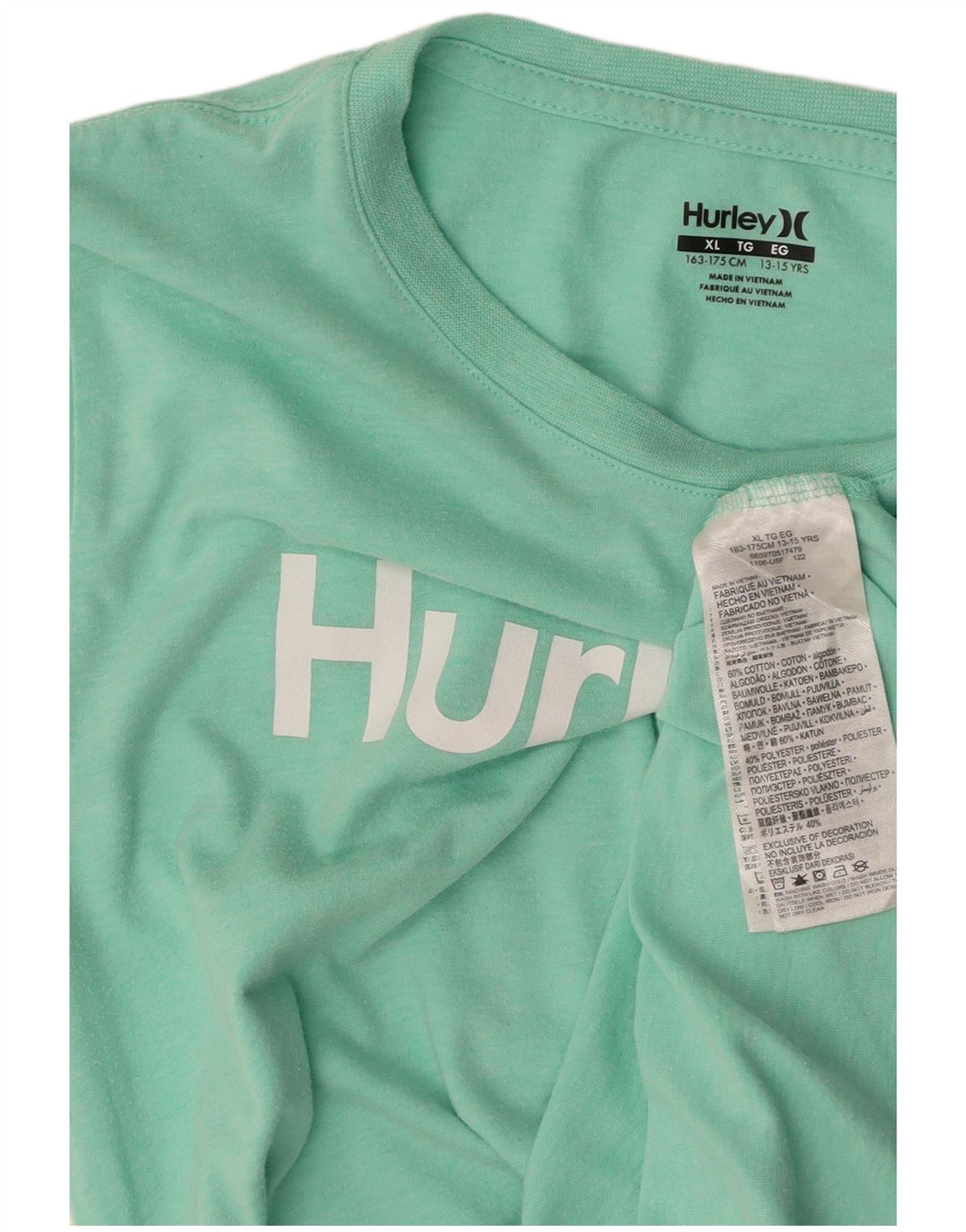 T-shirt con grafica HURLEY per ragazzi 13-14 anni XL in cotone verde