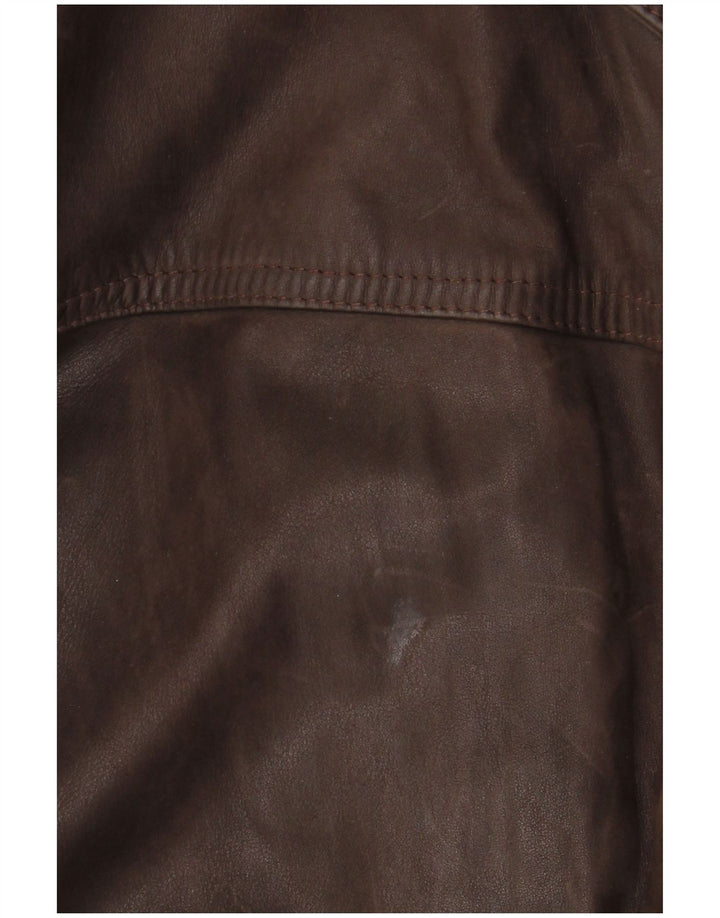 BIKERS Giacca blazer in pelle da uomo a 4 bottoni IT 58 4XL Pelle marrone