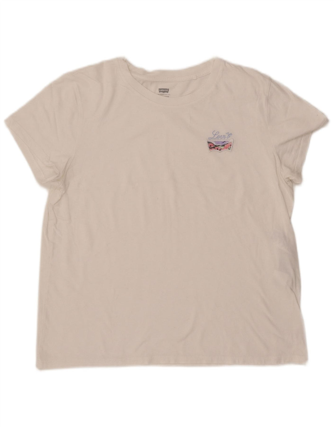 T-shirt da donna LEVI'S UK 14 grande cotone bianco
