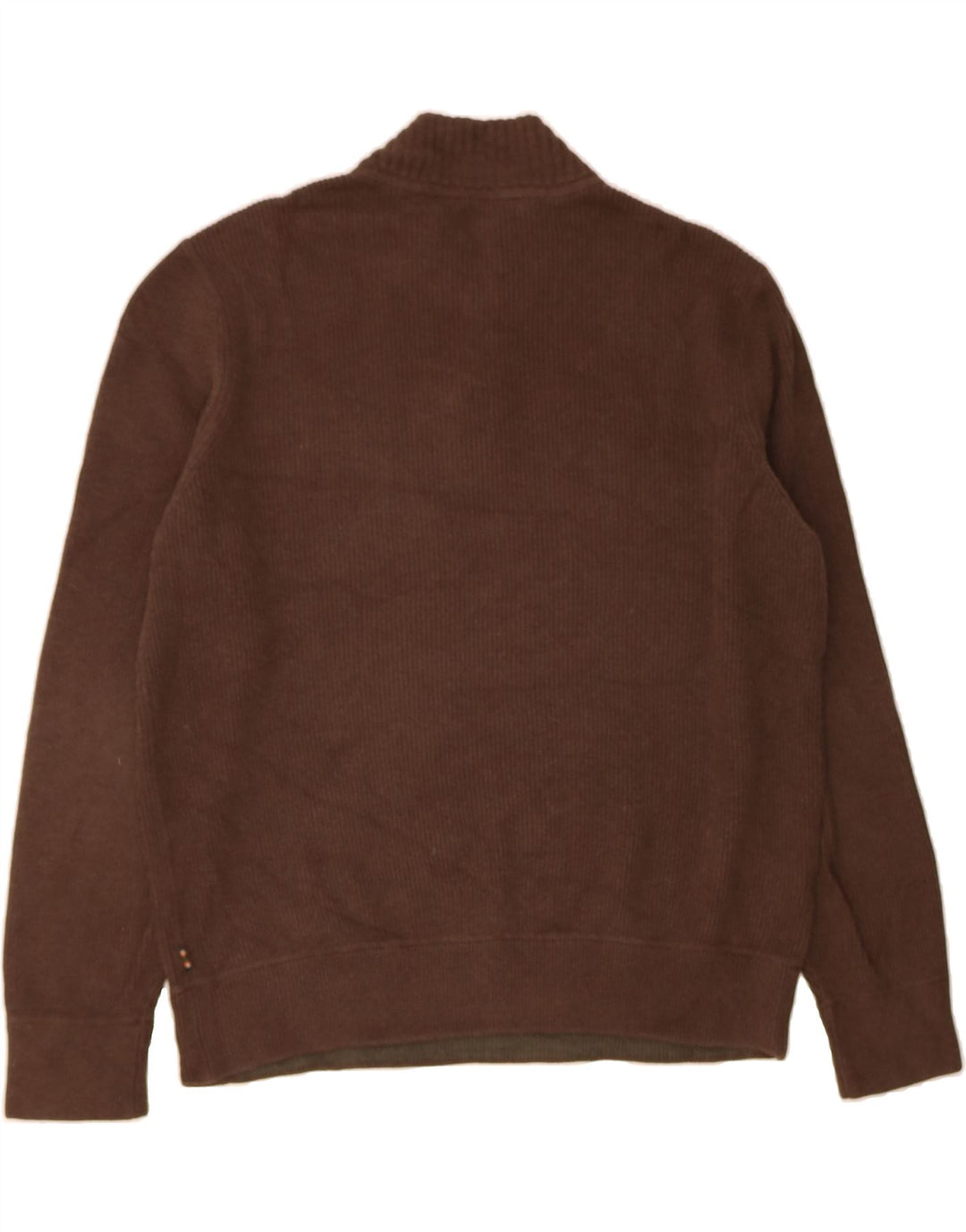 EDDIE BAUER Mens Zip Neck Jumper Sweater XL Brown Cotton Vintage Eddie Bauer and Second-Hand Eddie Bauer from Messina Hembry 