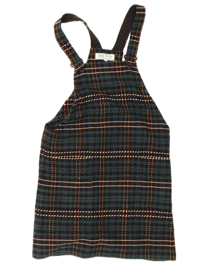 Abito salopette da donna Jack Wills UK 8 Piccolo poliestere scozzese verde