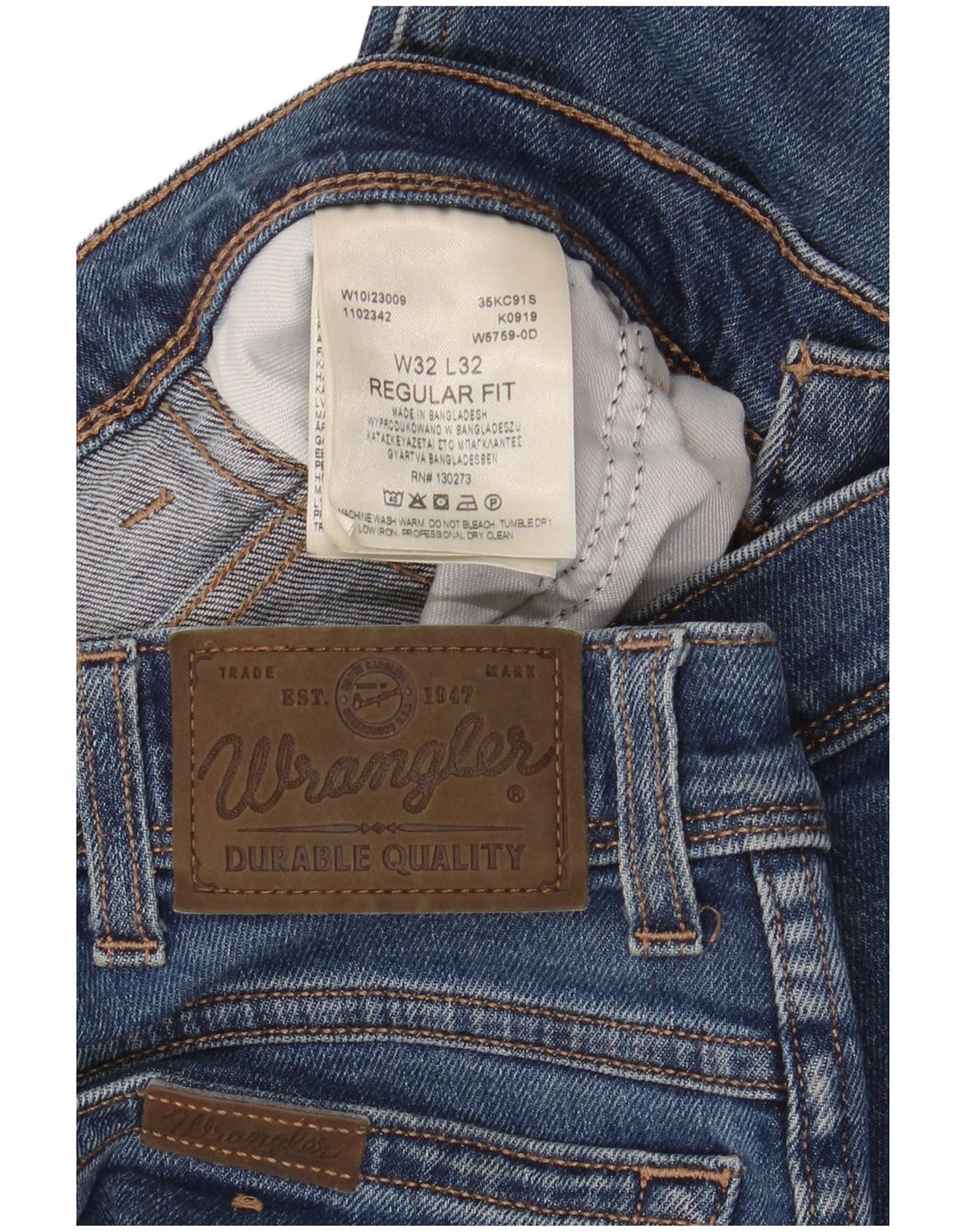 Jeans dritti da uomo vestibilità regolare WRANGLER W32 L32 cotone blu