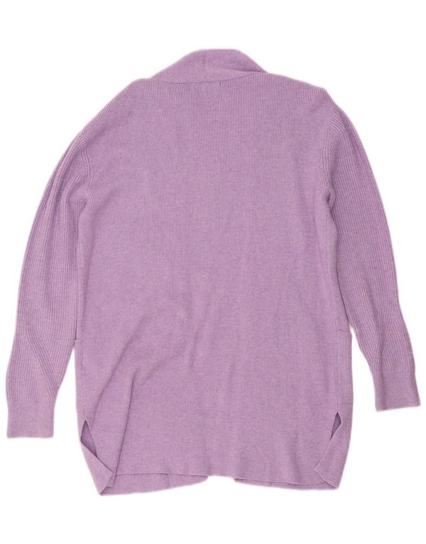 Maglione cardigan aperto lungo da donna Marks & Spencer UK 10 piccolo viola