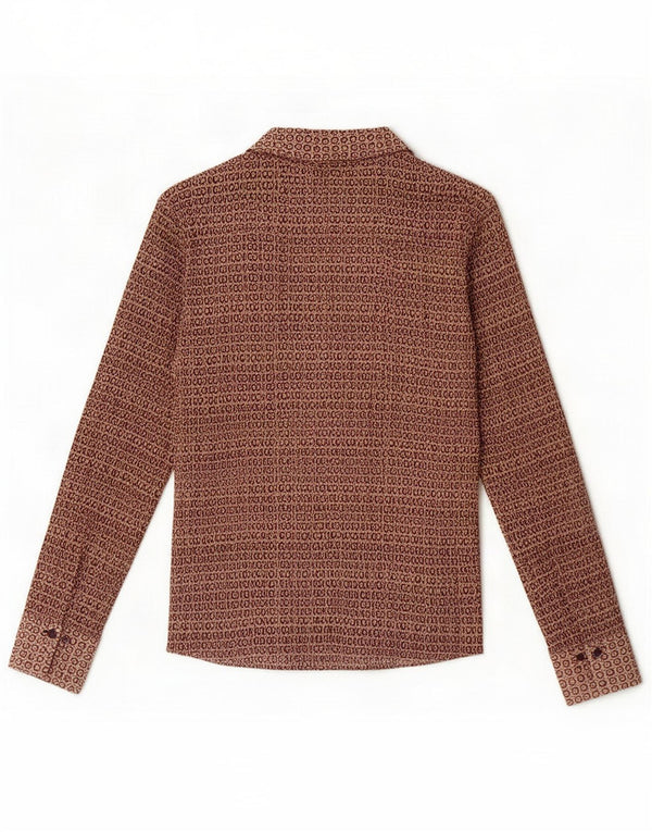 Camicetta da donna Marks & Spencer UK 14 Large Borgogna geometrica