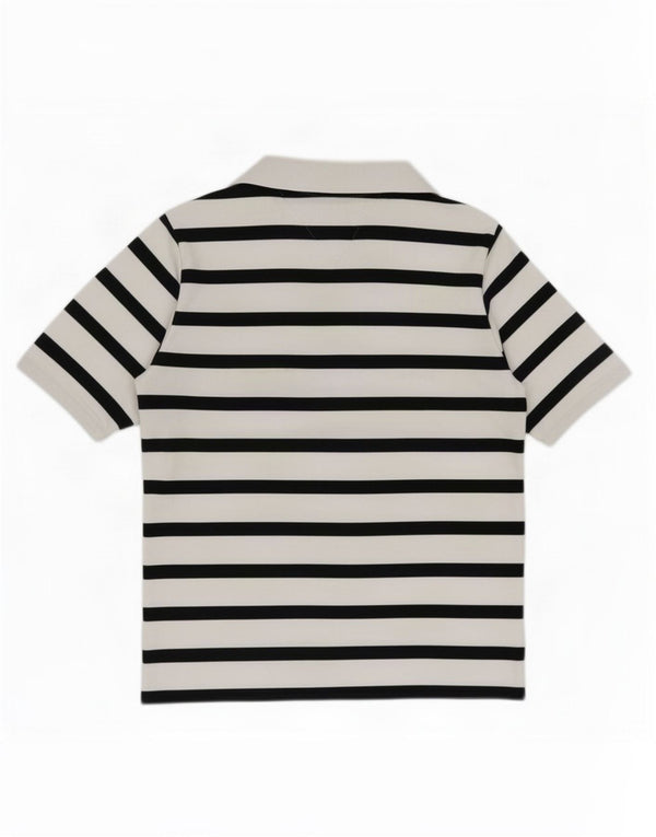 Polo oversize da donna Tommy Hilfiger UK 2 2XS cotone a righe bianche