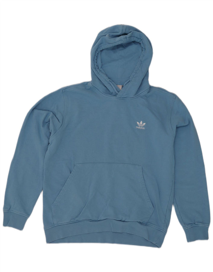 Felpa con cappuccio da uomo Adidas blu medio
