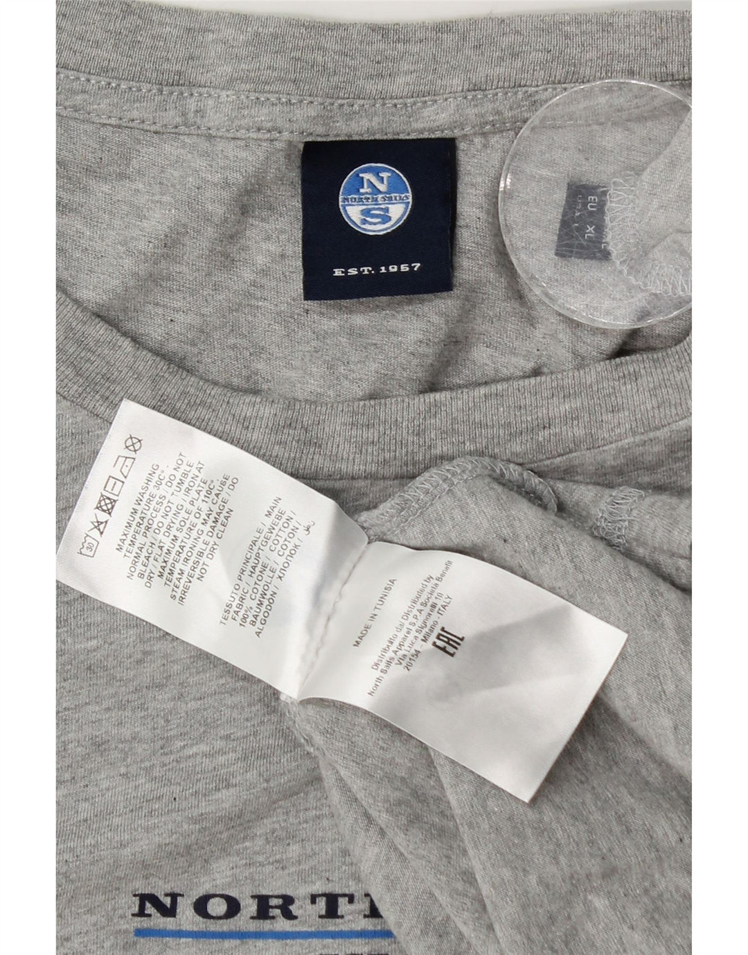 T-shirt da uomo North Sails Top XL in cotone chiazzato grigio