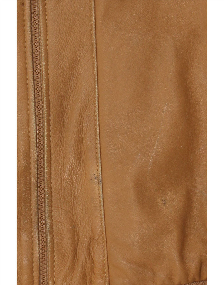 Giacca in pelle vintage da uomo UK 38 in pelle marrone medio