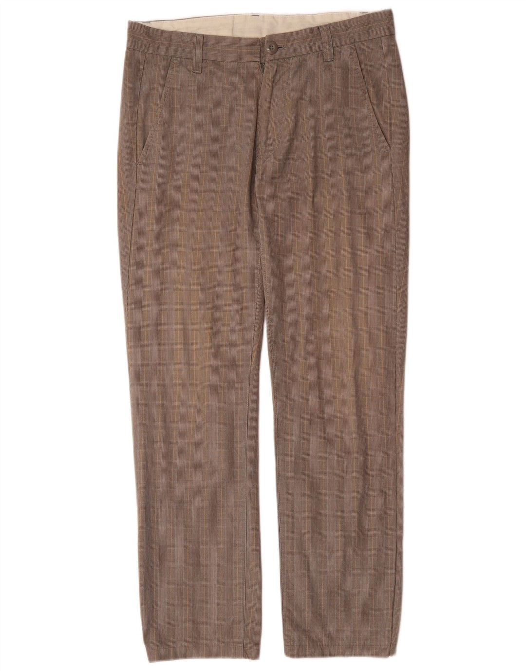 Pantaloni chino dritti da uomo CARHARTT W31 L34 cotone a quadri grigi